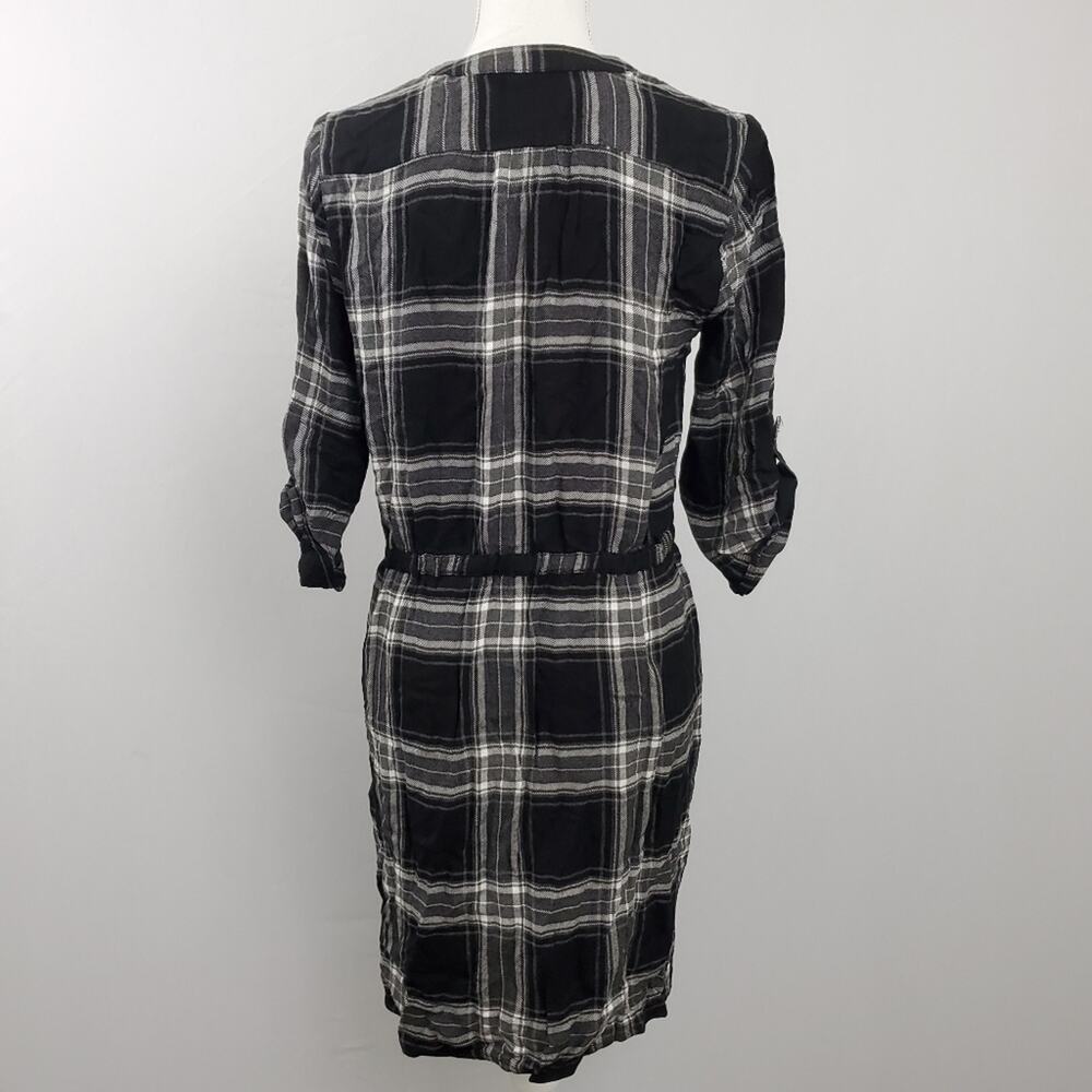 NWT Spense Black White Plaid Shirtdress Pockets Size 10 Old Money Quiet Luxury - Picture 8 of 10